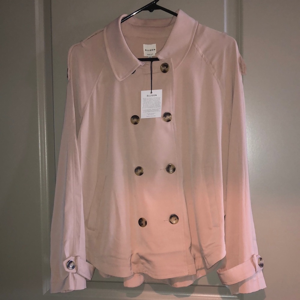 Ellison nude pink polyester light button up jacket